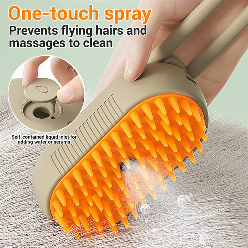 Steamy Dog Brush: A 3-in-1 Electric Spray Brush for Massaging and Grooming Pet Hair Combs for Hair Removal and Pet Supplies