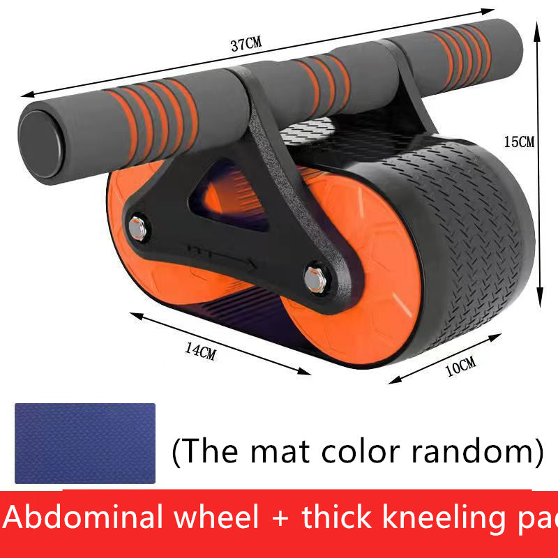 Double-wheel abdominal exercisers with automatic rebound