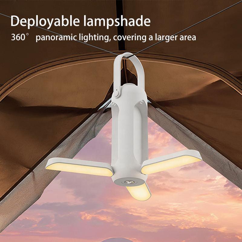 Camping Light Outdoor Picnic Tent Pendant Light USB Rechargeable Portable Light Flashlight Folding - MyStoreLiving
