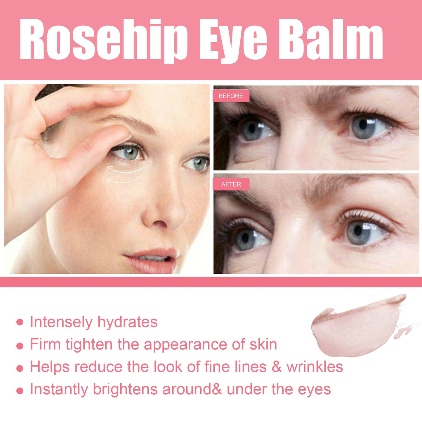 Women Extra Renewing Rosehip Eye Balm For Face Lifting Moisturizing Balm Stick Deep Hydration Moisturizer Eye Care