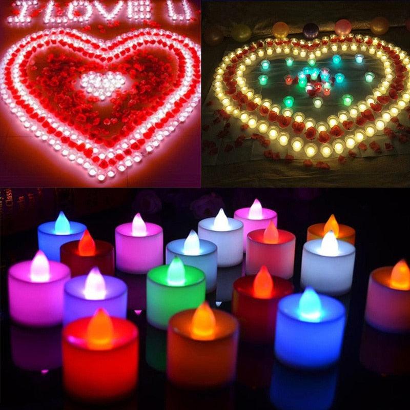 Flameless Amber Candles Electronic Led Candle Light / Yellow Led Tea Lights / Romantic Home Love Decoration Candle Wax - MyStoreLiving
