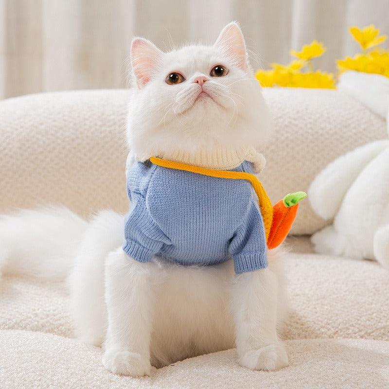 New Cute Cat Clothes Hair proof Autumn Puppet Kitten English Short Blue Cat Pet Autumn Winter Cat Sweater - MyStoreLiving