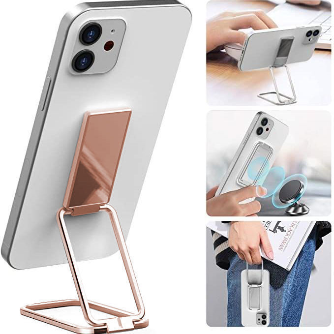 Foldable Ring Buckle Mobile Phone Holder Retractable Desktop Cell Phone Stand Car Magnetic Bracket