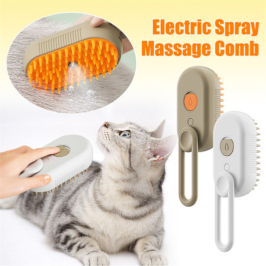 Steamy Dog Brush: A 3-in-1 Electric Spray Brush for Massaging and Grooming Pet Hair Combs for Hair Removal and Pet Supplies