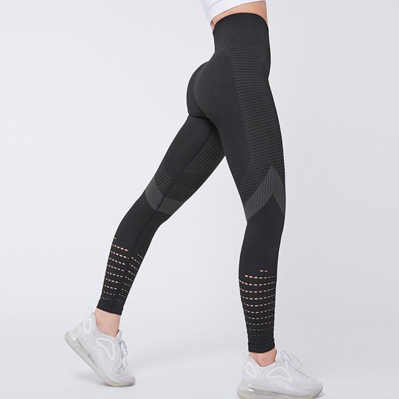 Hip drying high waisted mesh yoga elastic tight pants - MyStoreLiving