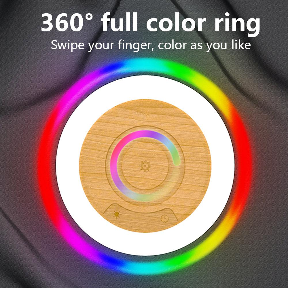 New Touch Desktop Color Ring Colorful Creative Wood Grain Charging Night Light Shooting Light Atmosphere - MyStoreLiving