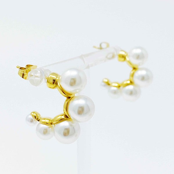 Andante Pearl Hoop Earrings