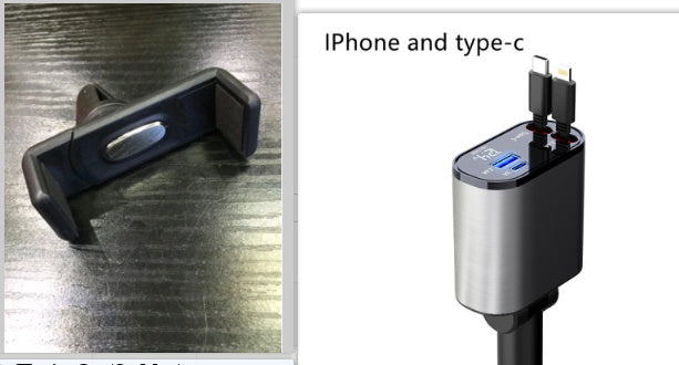 Metal car charger with 100W super fast charging for USB and Type-C adapters and car cigarette lighters