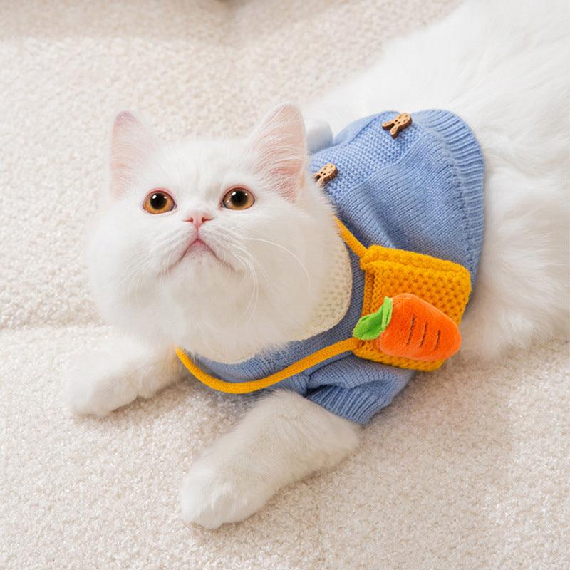 New Cute Cat Clothes Hair proof Autumn Puppet Kitten English Short Blue Cat Pet Autumn Winter Cat Sweater - MyStoreLiving