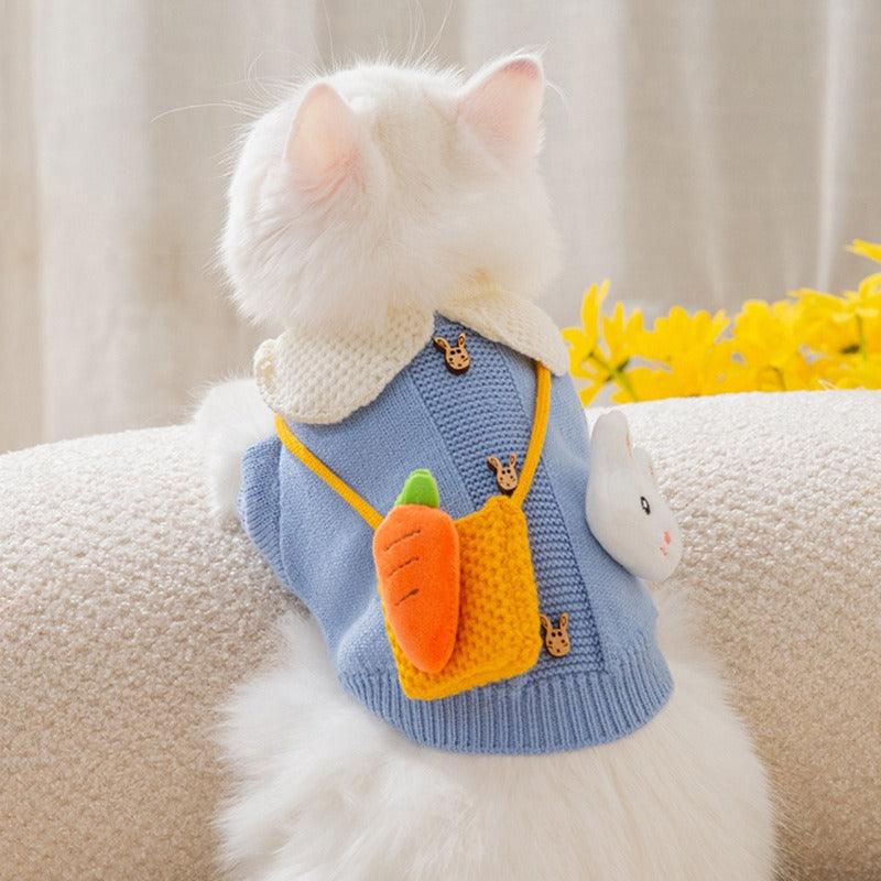 New Cute Cat Clothes Hair proof Autumn Puppet Kitten English Short Blue Cat Pet Autumn Winter Cat Sweater - MyStoreLiving