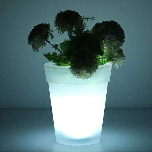 Solar Plastic Small Flowerpot Lamp Outdoor Waterproof LED Garden Balcony Garden Decorative Landscape Lamp - MyStoreLiving