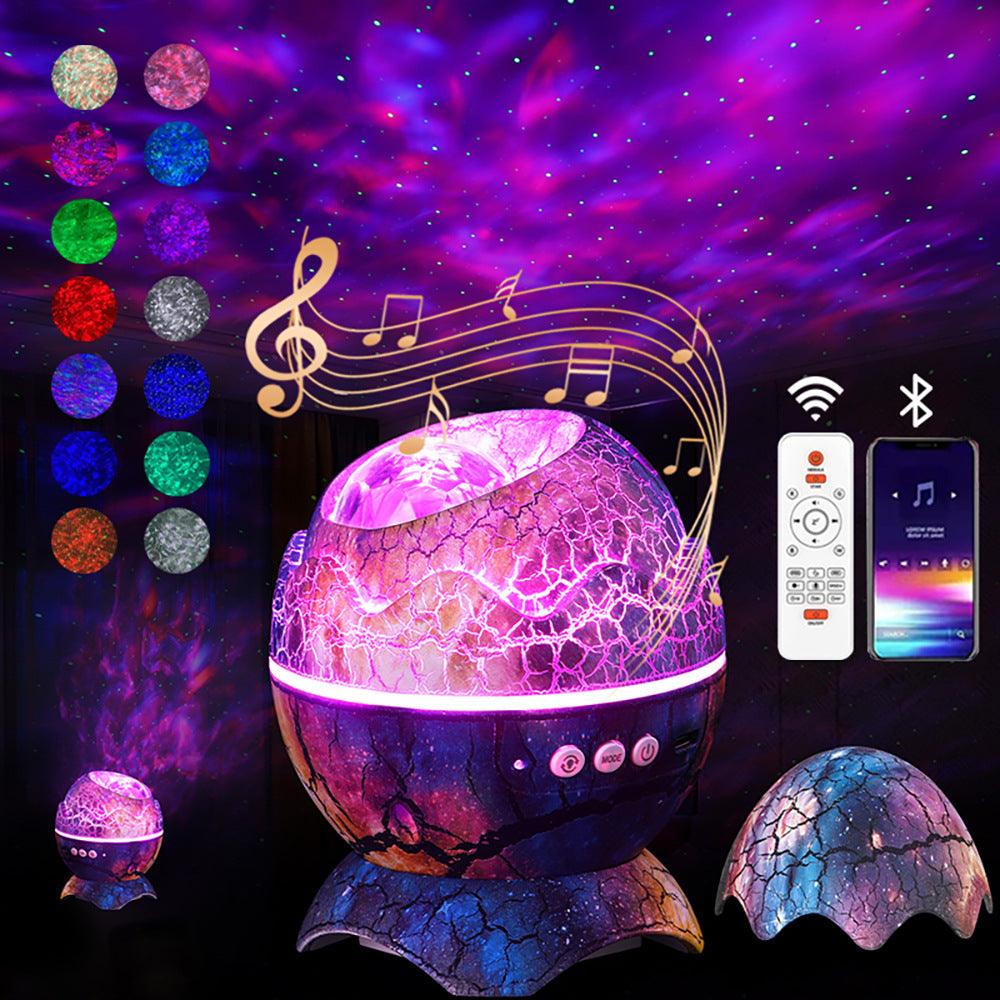 Cracked Translucent Dinosaur Egg Water Ripple Star Light USB Bluetooth Remote Control Music Atmosphere Projection Night Light - MyStoreLiving