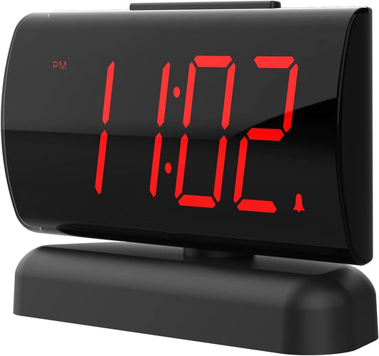 GING YHAU alarm clock large digital rotating base 2-level brightness digital clock bedroom bedside alarm clock