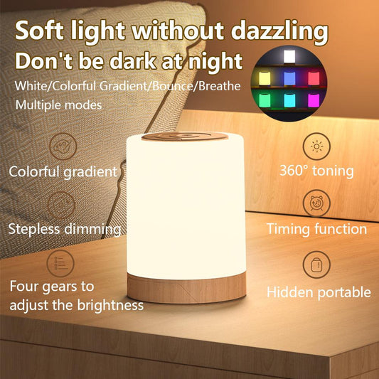 New Touch Desktop Color Ring Colorful Creative Wood Grain Charging Night Light Shooting Light Atmosphere - MyStoreLiving