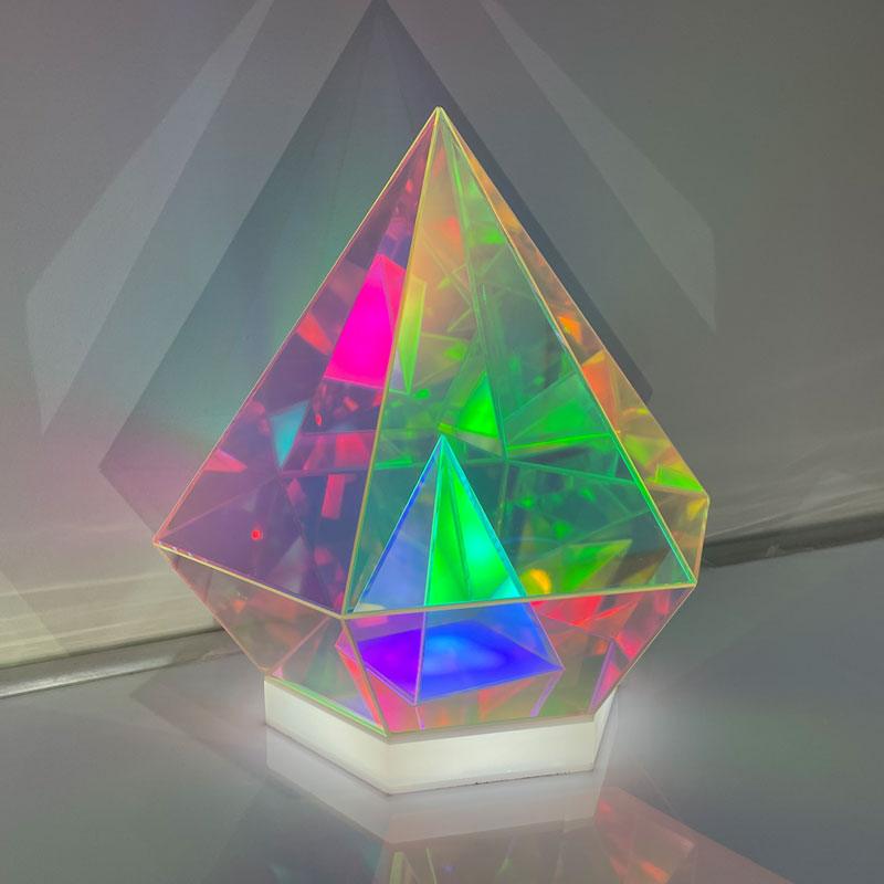 Colorful table lamp pyramid camping lamp bedroom mood decoration ornaments creative e sports desktop atmosphere lamp - MyStoreLiving