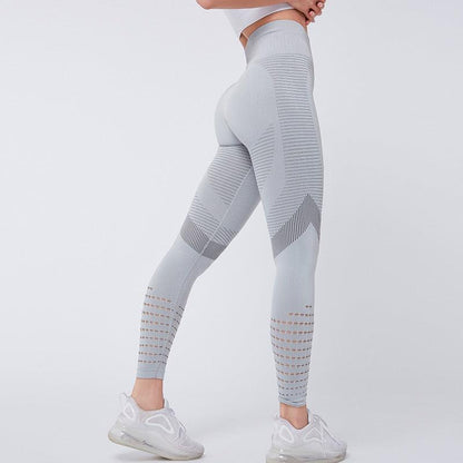 Hip drying high waisted mesh yoga elastic tight pants - MyStoreLiving