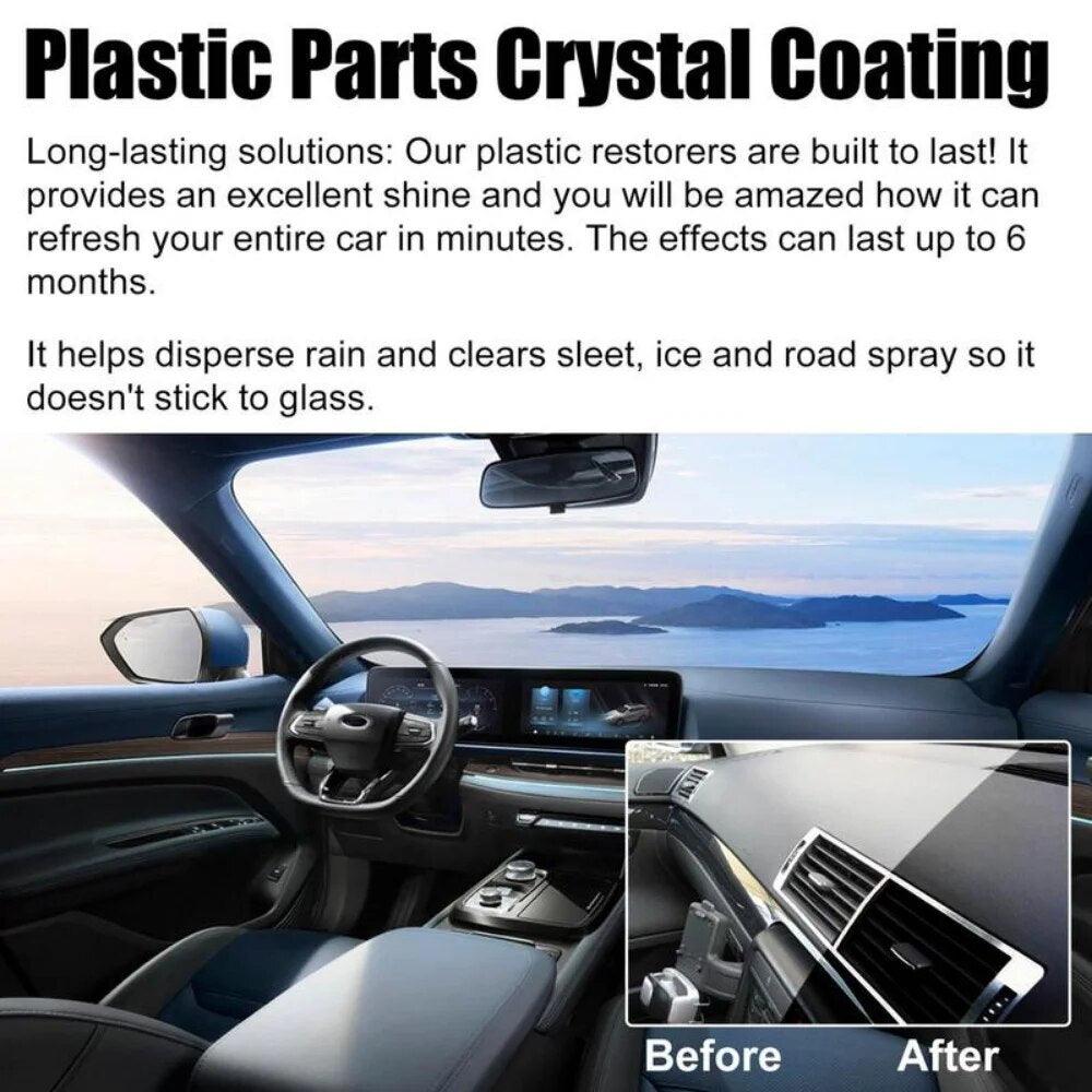 Plastics Parts Crystal Coating Plastics Trim Restorer For Cars Maintenance Agent Durable Car Plastics Restorer Sponge Waterproof - MyStoreLiving