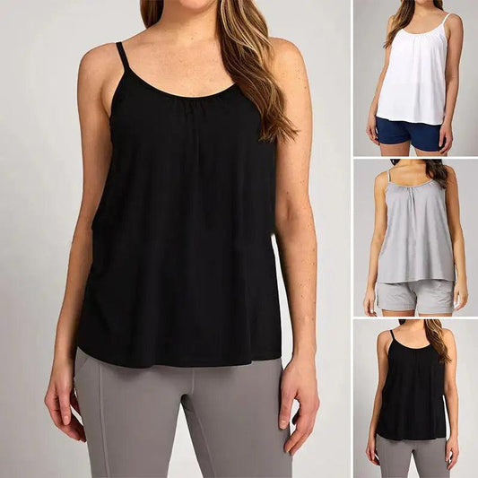 Loose-fitting Tank Top With Built-in Bra - MyStoreLiving