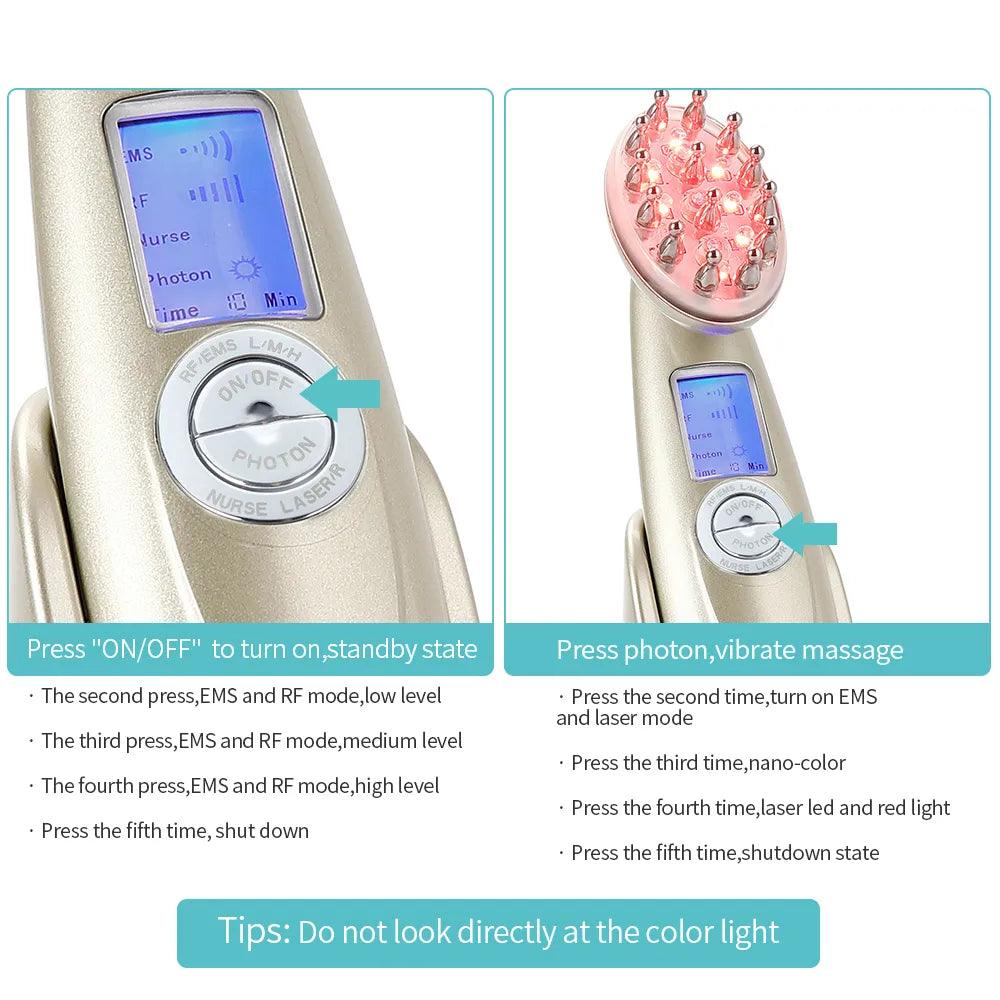 Electric Laser Hair Growth Comb Anti Hair Loss Massage Therapy Infrared RF Red Light EMS Vibration Massager Hair Brush Hair Care - MyStoreLiving