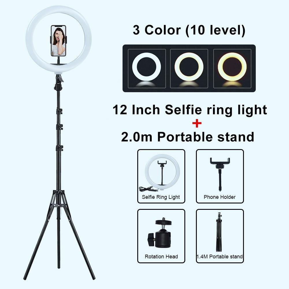 Selfie Ring Light Photography Light Led Rim Of Lamp With Mobile Holder Large Tripod Stand - MY STORE LIVING