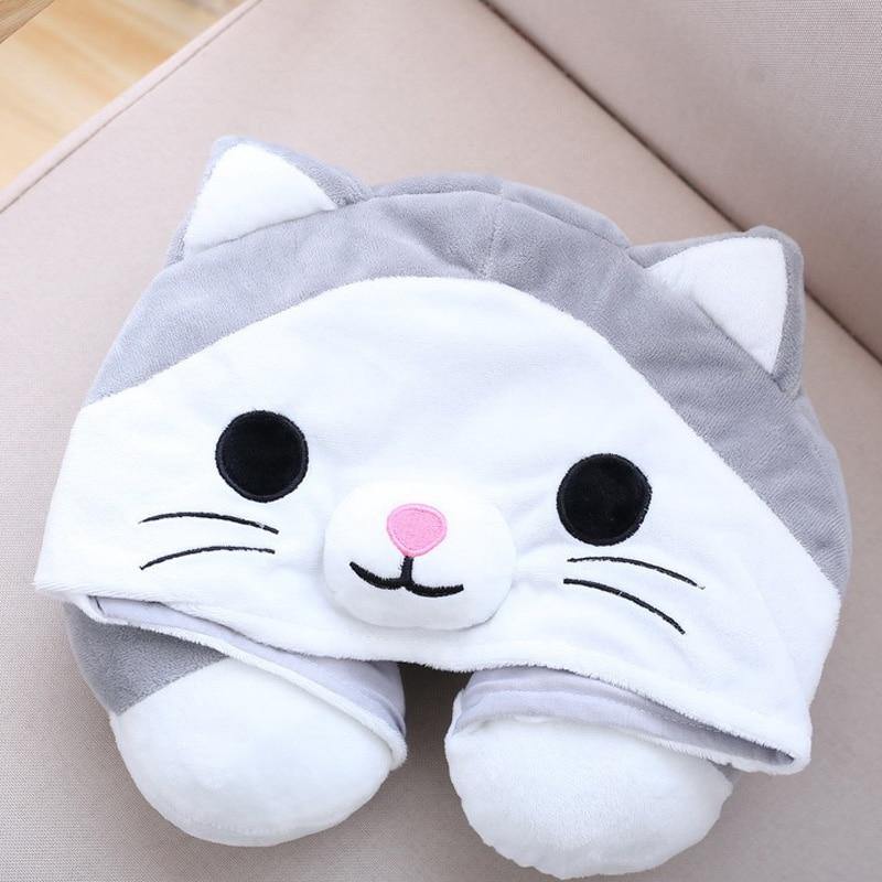 25 Kinds Cartoon U Shape Hoodie Travel Pillow Neck Cushion For Sleep Kawaii Animals Hooded Pillows For Airplane Home Textile - MY STORE LIVING