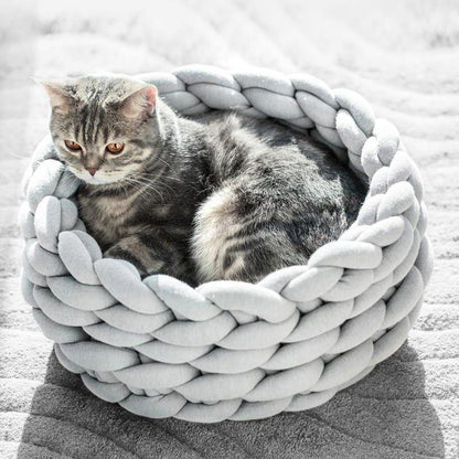 Braided Dog Bed Warming House Soft Pet Nest Kennel Baskets - MY STORE LIVING