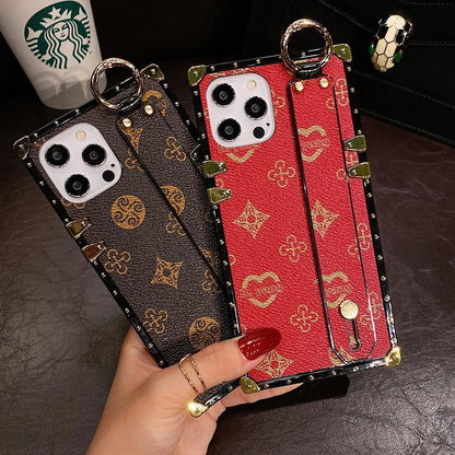 Luxury Brand Square Flower Leather Phone Case - MY STORE LIVING