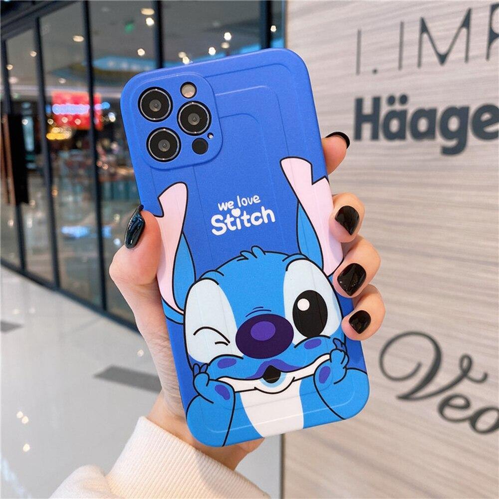 Disney iphone 12 Pro Max Case Silicone Cute Lilo Stitch Cases for iPhone 11 Pro Max 7 8 Plus X XS XR Anime Protector Fidget Toys - MY STORE LIVING