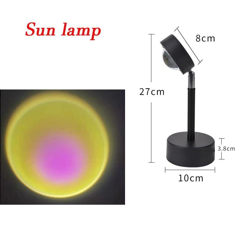 USB Rainbow Sunset Red Projector Led Night Light Sun Projection Desk Lamp for Bedroom Bar Coffee Store Wall Decoration Lighting - MY STORE LIVING