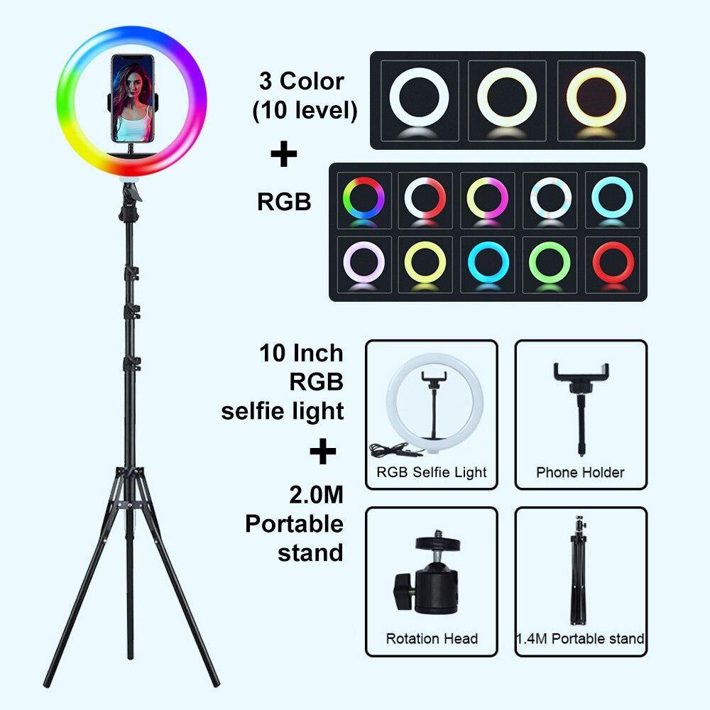 Selfie Ring Light Photography Light Led Rim Of Lamp With Mobile Holder Large Tripod Stand - MY STORE LIVING