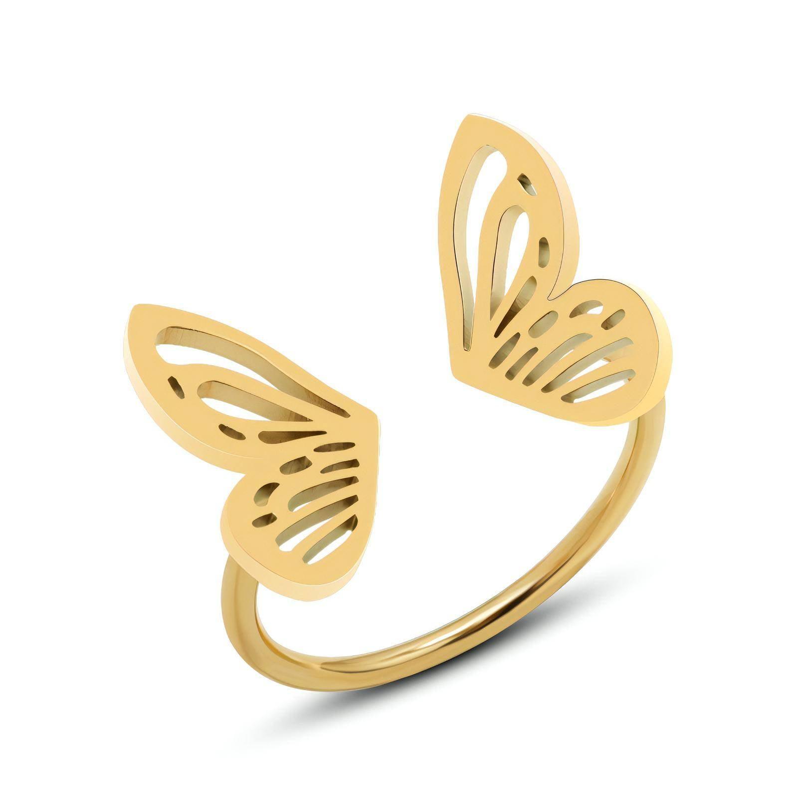 Butterfly Finger Ring 18K Gold Plated Stainless Steel - MyStoreLiving