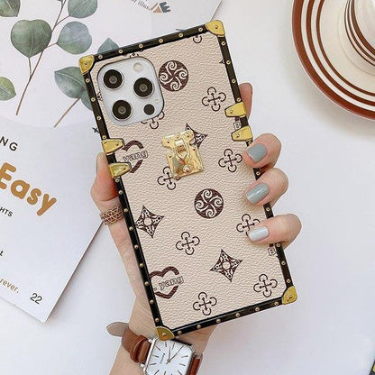 Luxury Brand Square Flower Leather Phone Case - MY STORE LIVING