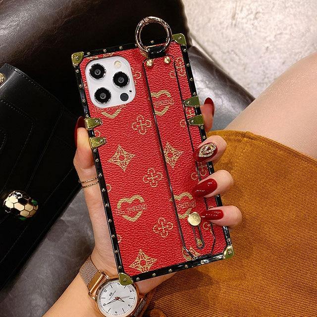 Luxury Brand Square Flower Leather Phone Case - MY STORE LIVING