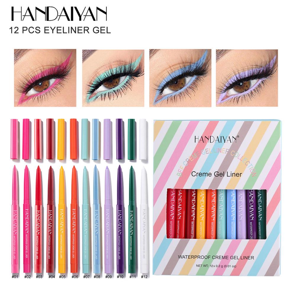 HANDAIYAN 12 Colored Matte Eyeliner Pens Gel Eyeliner Pens Dry Quickly - MyStoreLiving
