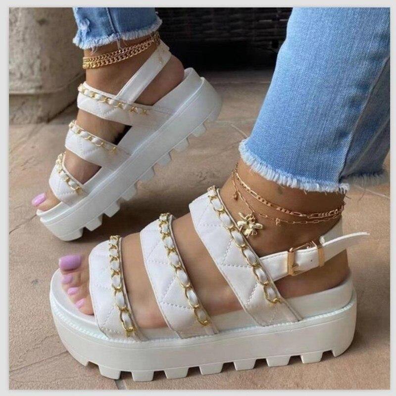 Soft Leather Summer Shoes Wedge Sandals Platform Sandals - MY STORE LIVING