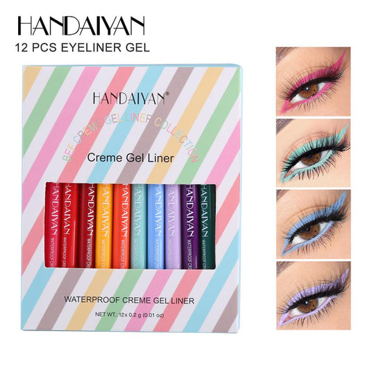 HANDAIYAN 12 Colored Matte Eyeliner Pens Gel Eyeliner Pens Dry Quickly - MyStoreLiving