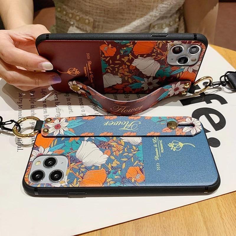 Gorgeous Case For iphone 11 12 13 pro max 12mini SE 2020 7 8 plus X Xs max XR Soft TPU Strap Phone Holder Case coque cover funda - MY STORE LIVING