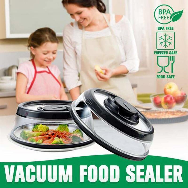 Fresh Vacuum Air-tight Food Sealer Container Universal Kitchen Instant Vacuum Airtight Cover Plate Platter Dish Lid Cover Tool - MY STORE LIVING