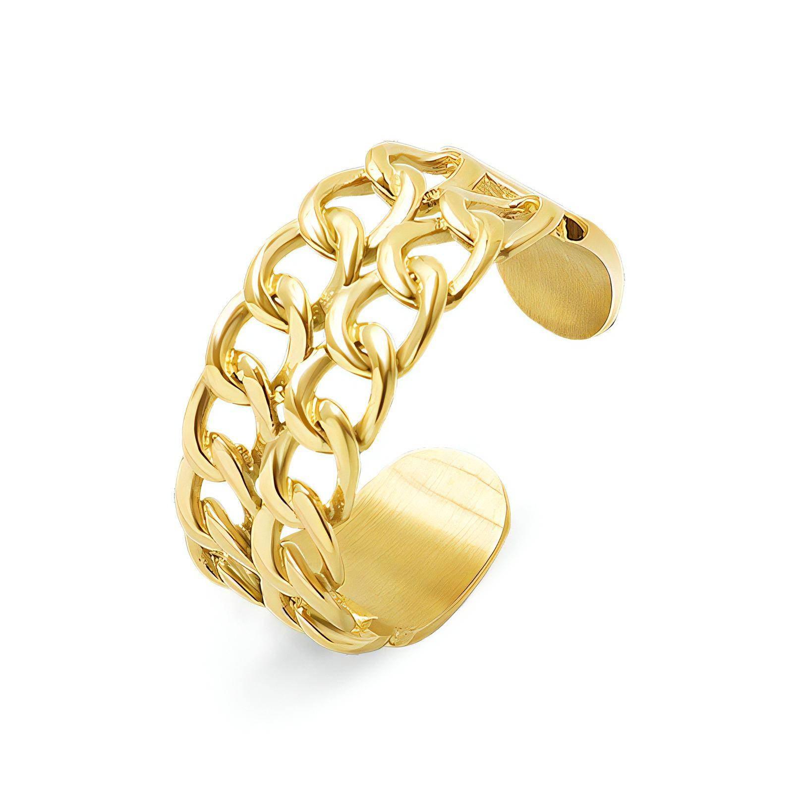 Chain Finger Ring 18K Gold Plated Stainless Steel - MyStoreLiving