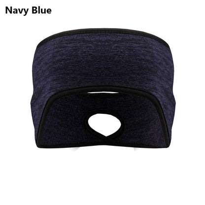 Ponytail Headband Winter Fleece Ear Cover Hair Bandage Ear Warmer Running Sport Headband for Women Girls Outdoor Sweatband - MY STORE LIVING