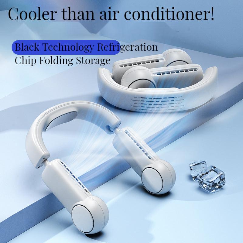 New Hanging Neck Fan Can Accommodate Hand-Held USB Mini Fan Without Leaf Lazy Cooling Hanging Neck Fan - MyStoreLiving