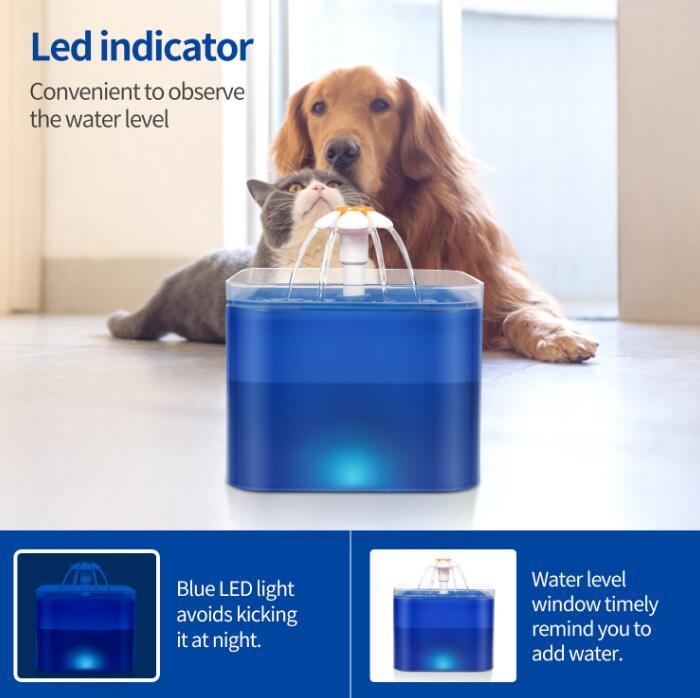 Automatic Cat Water Fountain Filter Indoor 2L LED Drinker for cats Water Dispenser Pet Drinking Fountain - MyStoreLiving