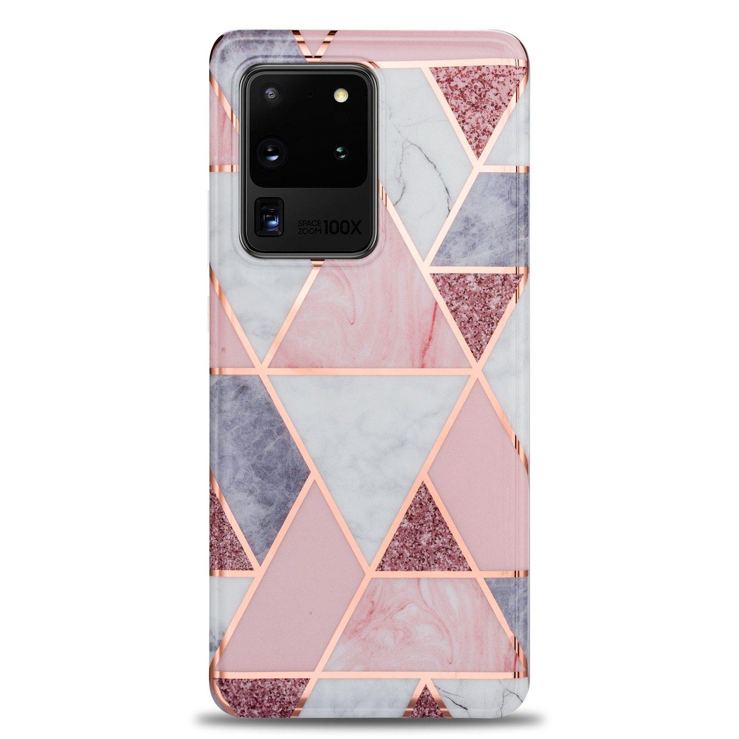 Soft Plating Geometric Back Cover Marble Stone Texture Phone Case For Samsung Galaxy - MY STORE LIVING