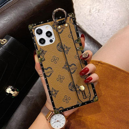 Luxury Brand Square Flower Leather Phone Case - MY STORE LIVING