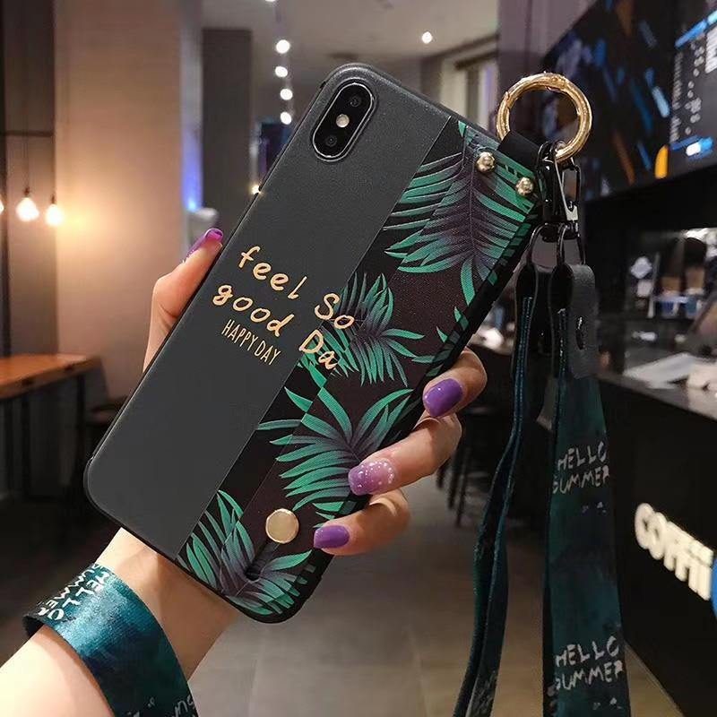 Gorgeous Case For iphone 11 12 13 pro max 12mini SE 2020 7 8 plus X Xs max XR Soft TPU Strap Phone Holder Case coque cover funda - MY STORE LIVING