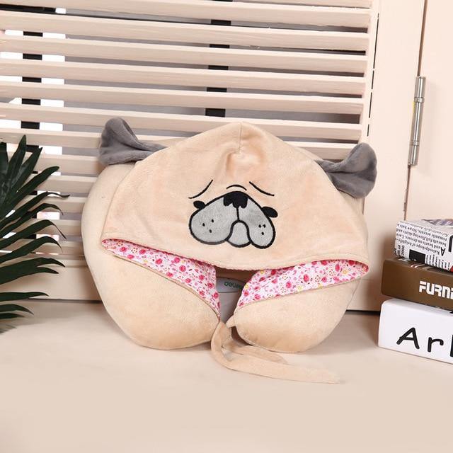 25 Kinds Cartoon U Shape Hoodie Travel Pillow Neck Cushion For Sleep Kawaii Animals Hooded Pillows For Airplane Home Textile - MY STORE LIVING