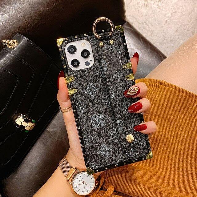 Luxury Brand Square Flower Leather Phone Case - MY STORE LIVING