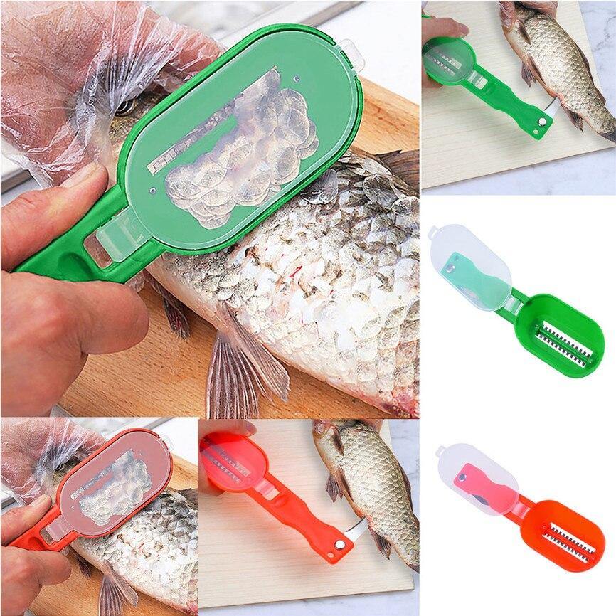 Fish Scale Remover Scraper Cleaner Kitchen Tool Peeler 1 Pcs Scraping Fish Cleaning Tool Lid Kitchen Accessories - MY STORE LIVING