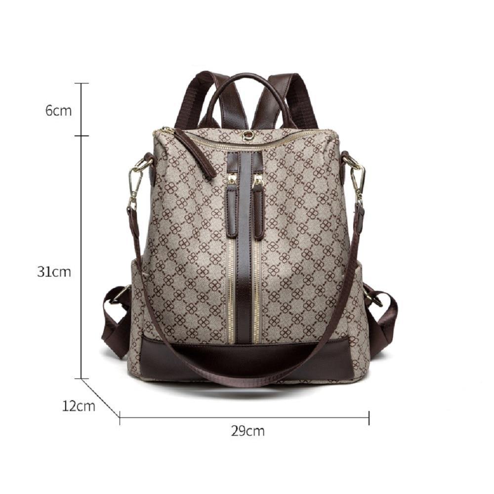 Women Luxury Vintage Tourist Pack Bag Big Capacity Bags Brand Design Monogram Anti-theft Backpack for Girl with Letter Printing - MY STORE LIVING