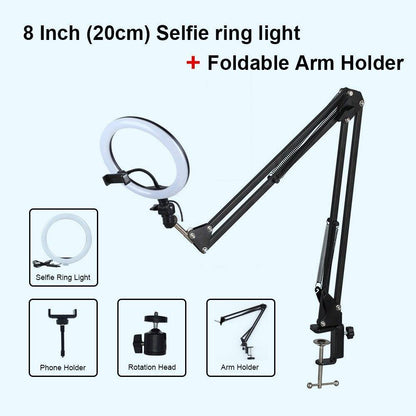 Selfie Ring Light Photography Light Led Rim Of Lamp With Mobile Holder Large Tripod Stand - MY STORE LIVING